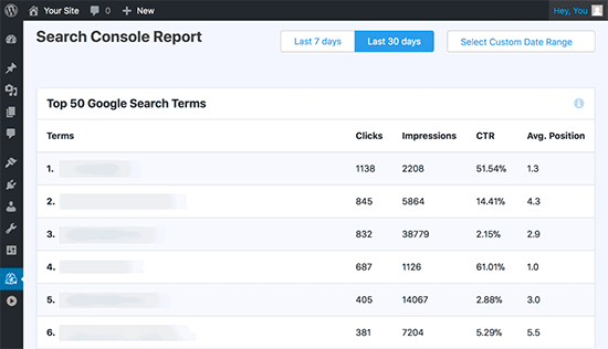 monsterinsights-search-console