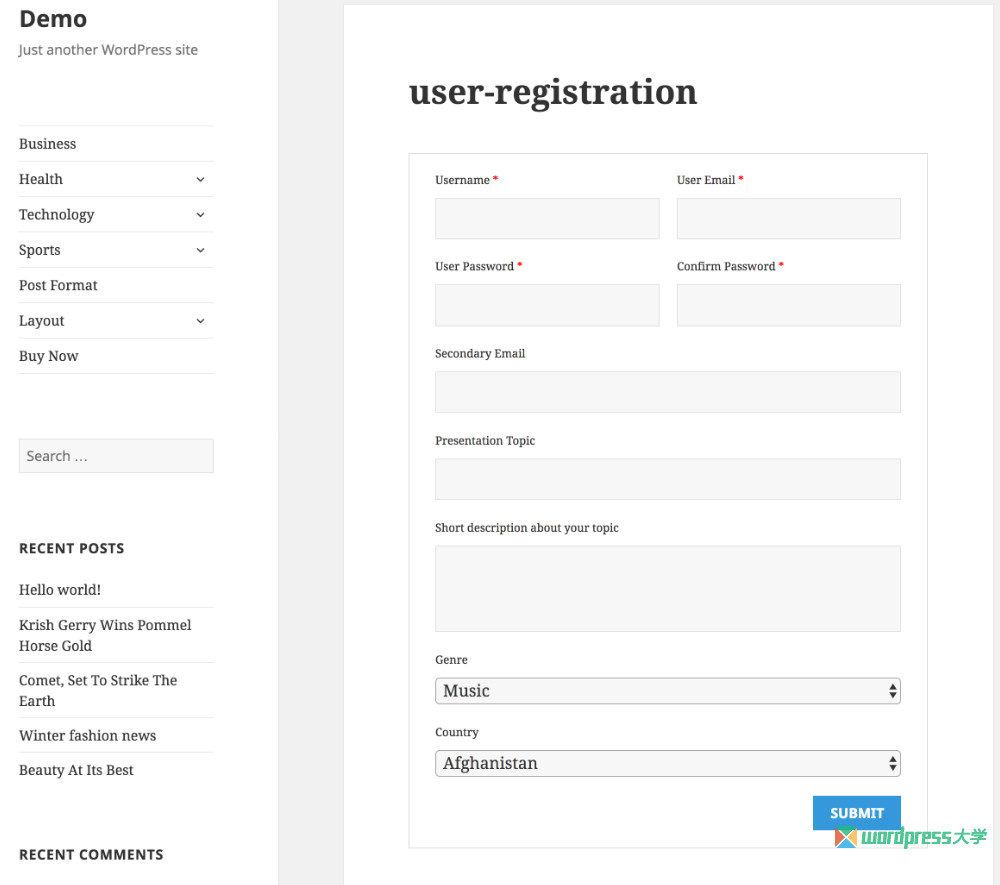 WordPress 前端注册插件 User Registration