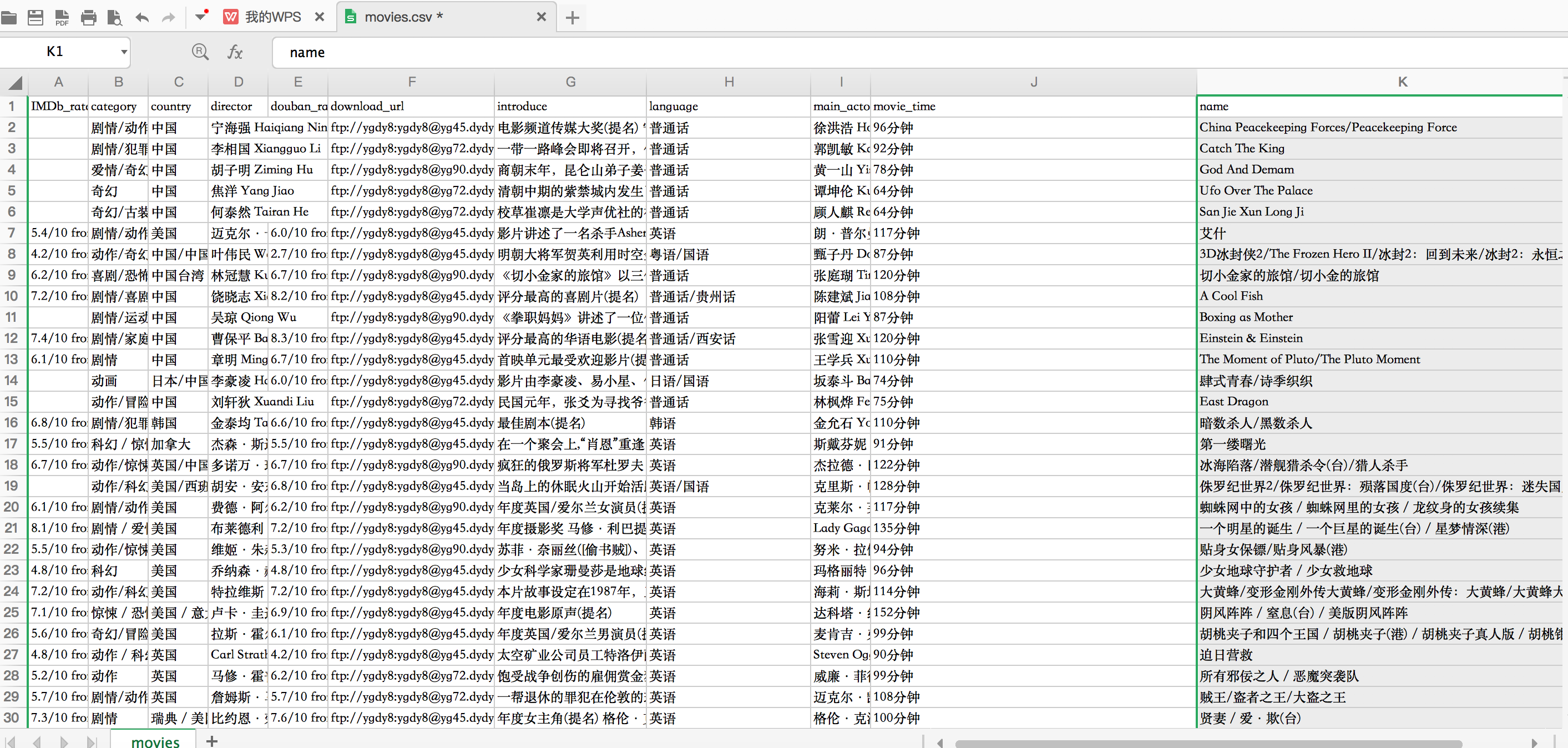 python scrapy爬取电影天堂所有电影