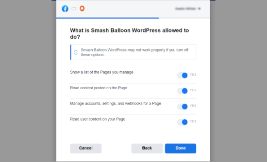 allow-smash-balloon-to-manage-pages