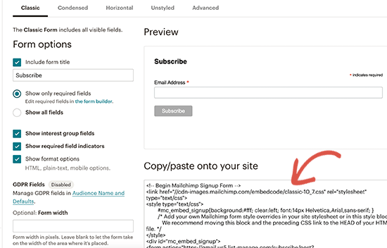 generate-mailchimp-form-code