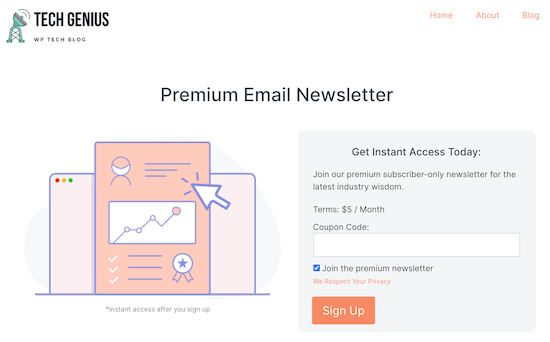 home-page-newsletter-example