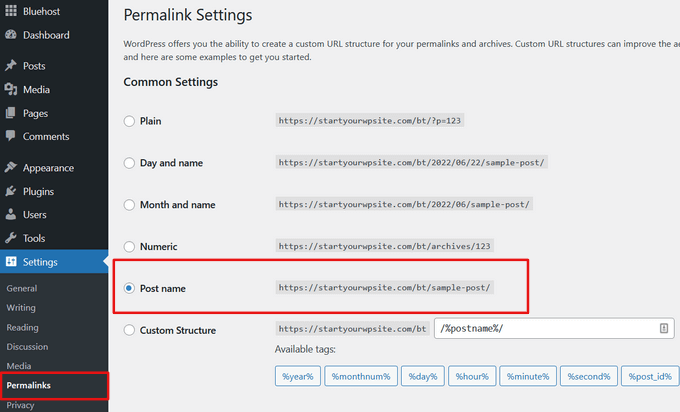 permalink-settings