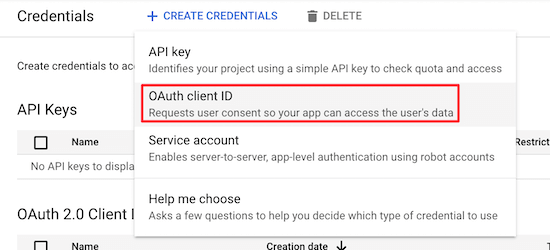 select-oauth-client-id