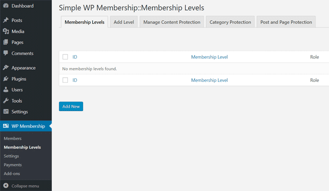 swpm-membership-levels-interface