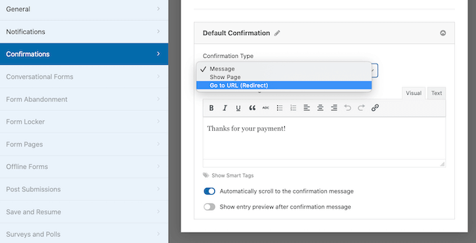 wpforms-confirmation-type