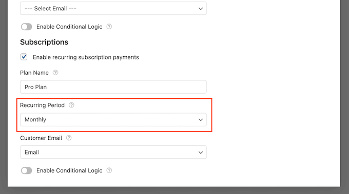 wpforms-recurring-period