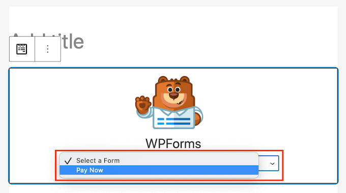 wpforms-selecting-form