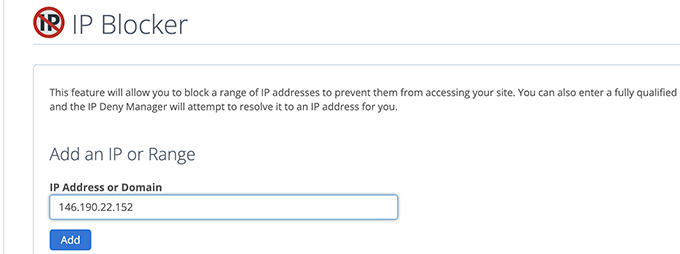 阻止 IP 地址