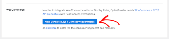 连接 OptinMonster 和 WooCommerce