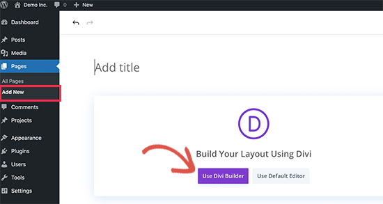 启动 Divi Builder