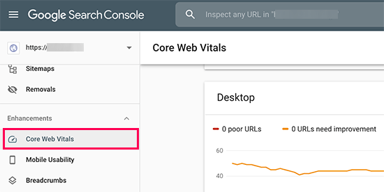 Google Search Console 中的核心 Web Vitals