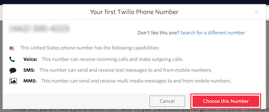Twilio 电话号码