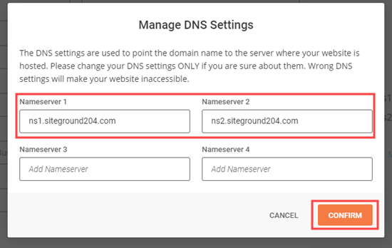 编辑您的域名服务器记录并保存您的更改