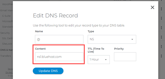 使用 Domain.com 为您的站点更新名称服务器