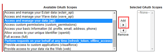 为您的应用选择 OAuth 权限