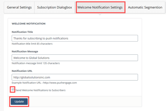 在 PushEngage 中设置欢迎通知