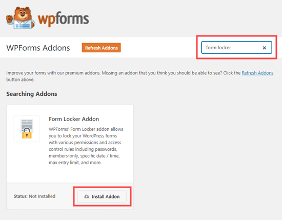 为 WPForms 安装 Form Locker 插件