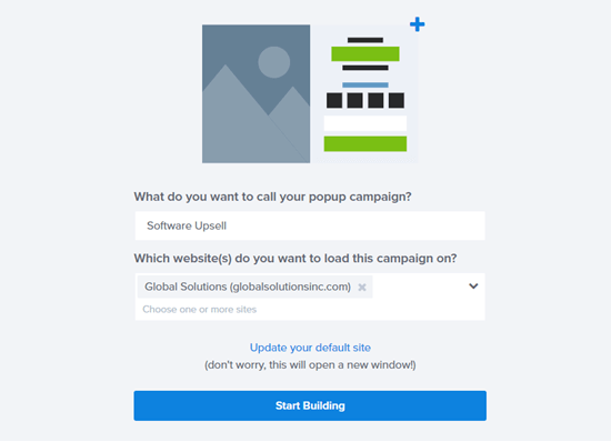 在 OptinMonster 中命名您的 WooCommerce 追加销售弹出窗口