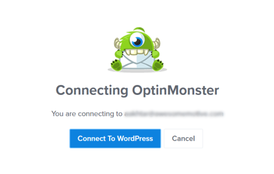 单击连接到 WordPress 按钮