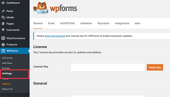 WPForms 许可证密钥