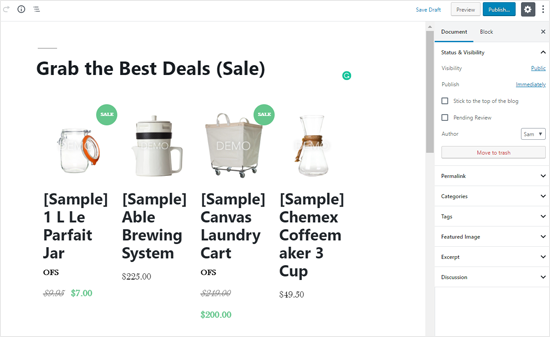 WordPress 帖子中的 BigCommerce 产品列表