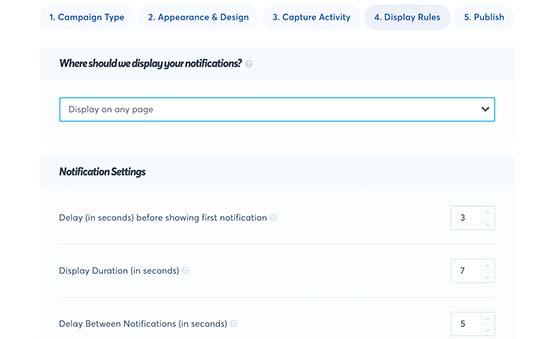 Set up display rules