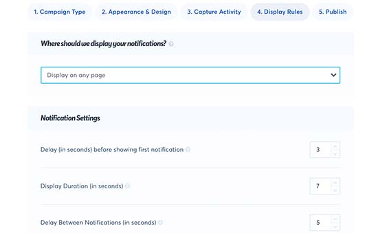 Set up display rules