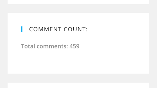 WordPress中的侧边栏评论计数