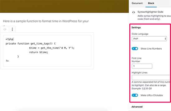 SyntaxHighlighter 代码块设置