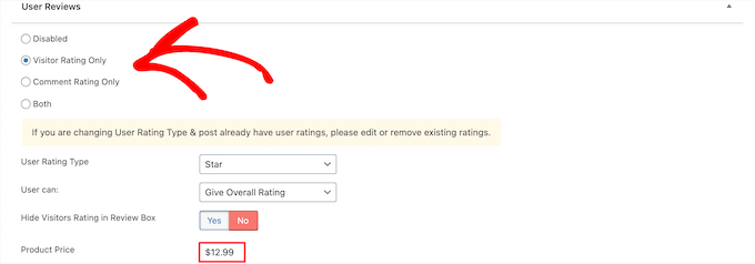 选择显示用户评论并添加价格