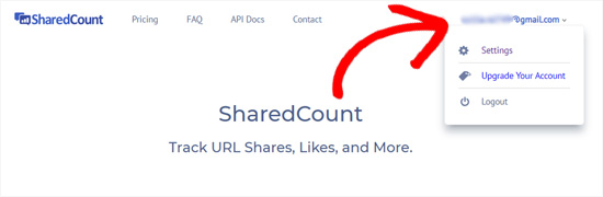 SharedCounts.com 帐户