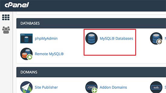 cPanel 中的 MySQL 数据库