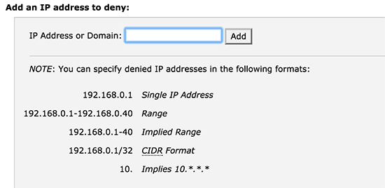 在 cPanel 中阻止 IP 地址