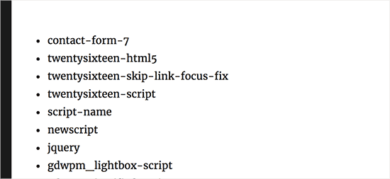 在 WordPress 中显示插件脚本句柄列表