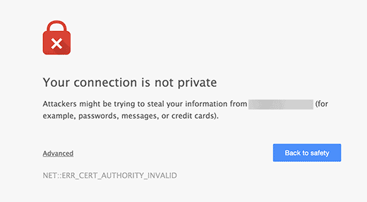 Google Chrome 中的不安全连接警告