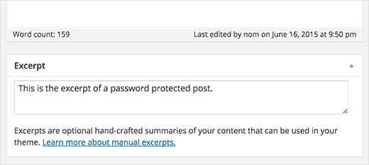 在 WordPress 中为受密码保护的帖子添加摘录