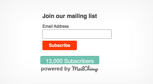 Mailchimp 订阅者chiclet 插件预览