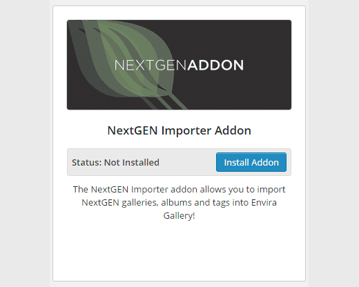 用于 Envira Gallery 的 NextGEN Importer Addon 插件