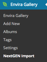 Envira Gallery 下的 NextGEN Import 菜单