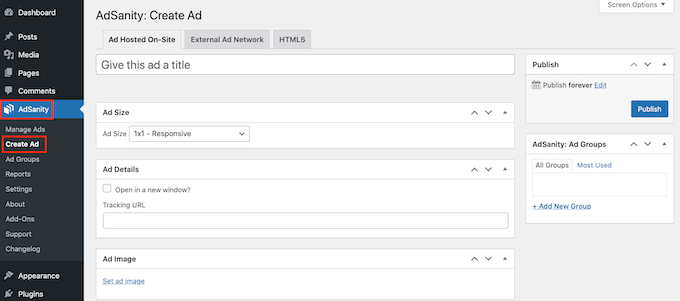 使用 AdSanity WordPress 插件创建添加