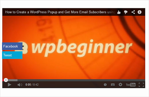 如何在 WordPress 中的 YouTube 视频上添加共享按钮作为叠加层