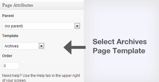 在 WordPress 中选择档案页面模板