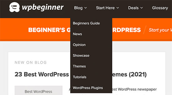 WPBeginner 类别