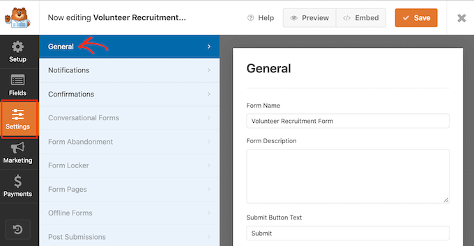 WPForms 表单设置