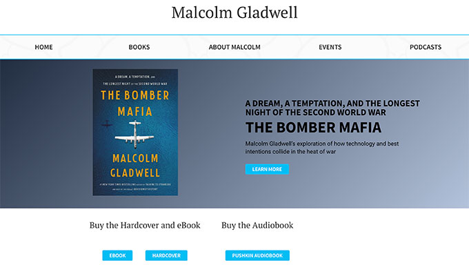 Malcolm Gladwell - 作者网站示例