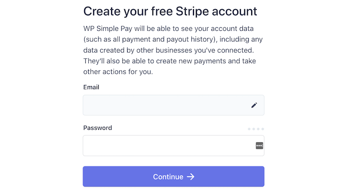 创建一个免费的 Stripe 帐户