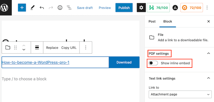 自定义 WordPress 文件块