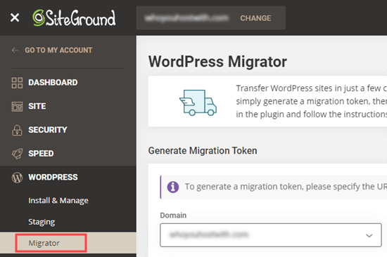 Siteground WordPress 迁移工具