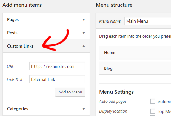 在 WordPress 中将自定义链接添加到导航菜单